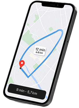 phone with delivery route map